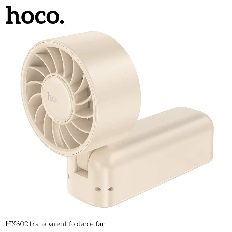 พัดลมพกพา HOCO HX602 ปรับแรงลม 100 ระดับ พับได้ 90&deg; แบตเตอรี่ 6.5 ชม. ความเร็วมอเตอร์ 8000RPM